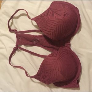 PINK maroon lace bra size 32C